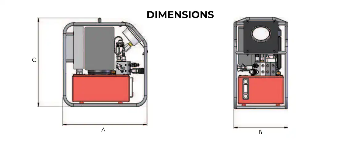 Electric Hydraulic Torque Wrench Pumps dimensions