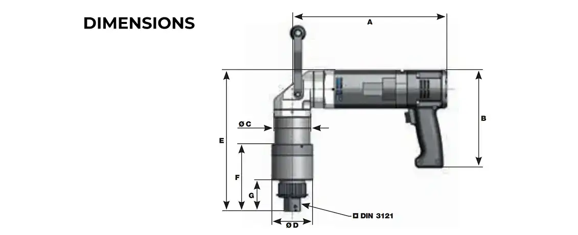 Electric-Nutrunner-DE1-Angled-sizes-visual Angled Electric Nutrunners by Plarad dimensions