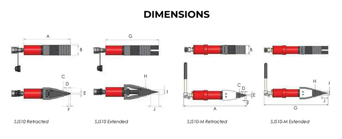 Flange Spreaders dimensions