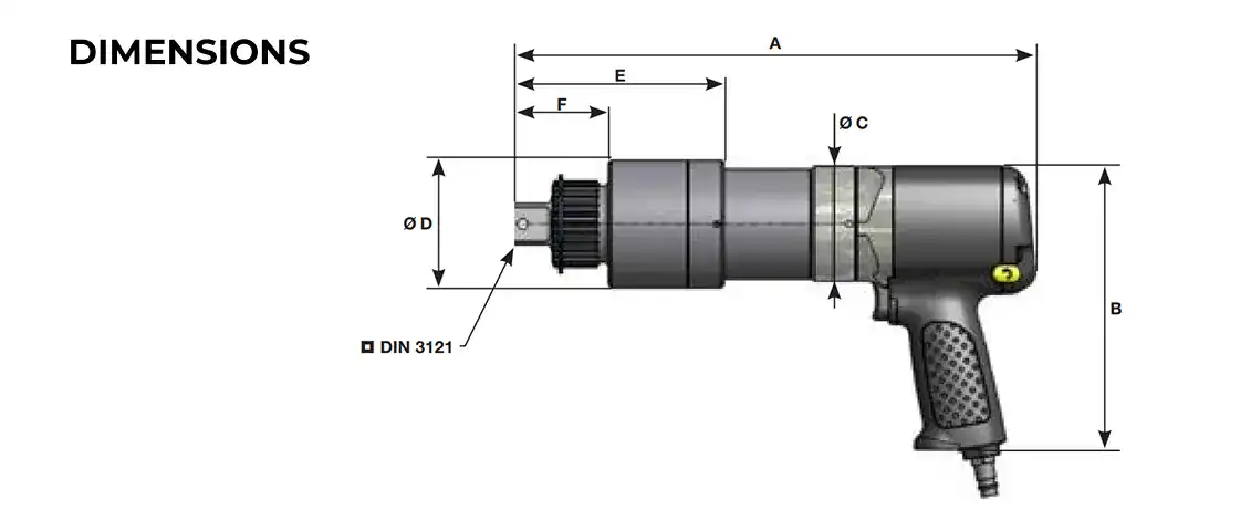 Pneumatic Nutrunners by Plarad dimensions