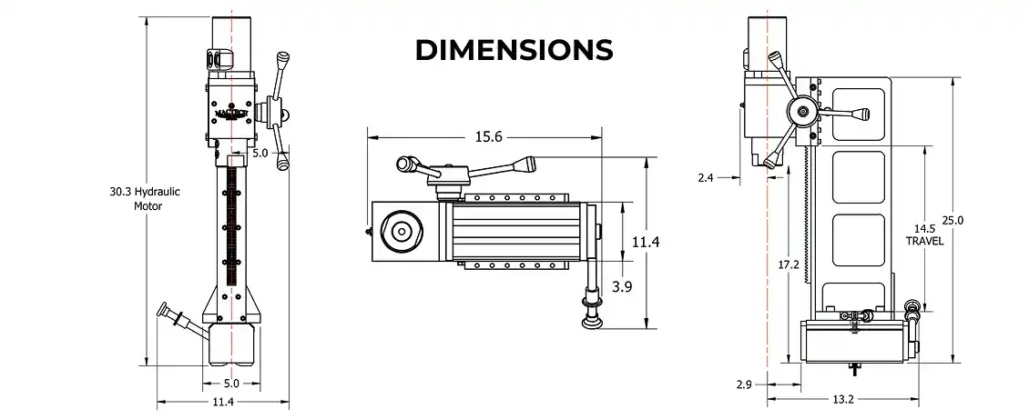 Portable magnetic milling machine dimensions