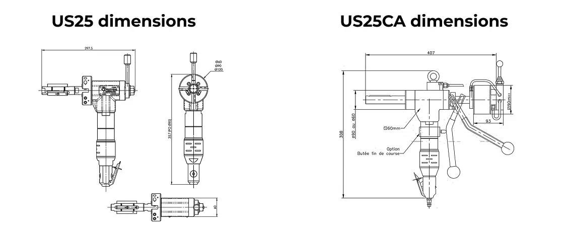 US25 Tube and Pipe Beveling Machine dimensions