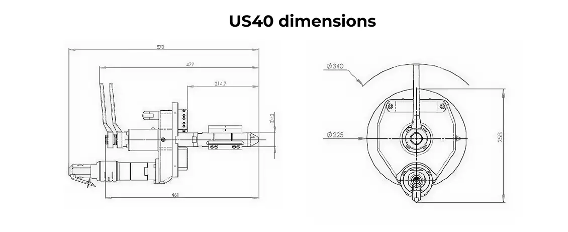 US40 Tube and Pipe Beveling Machine dimensions